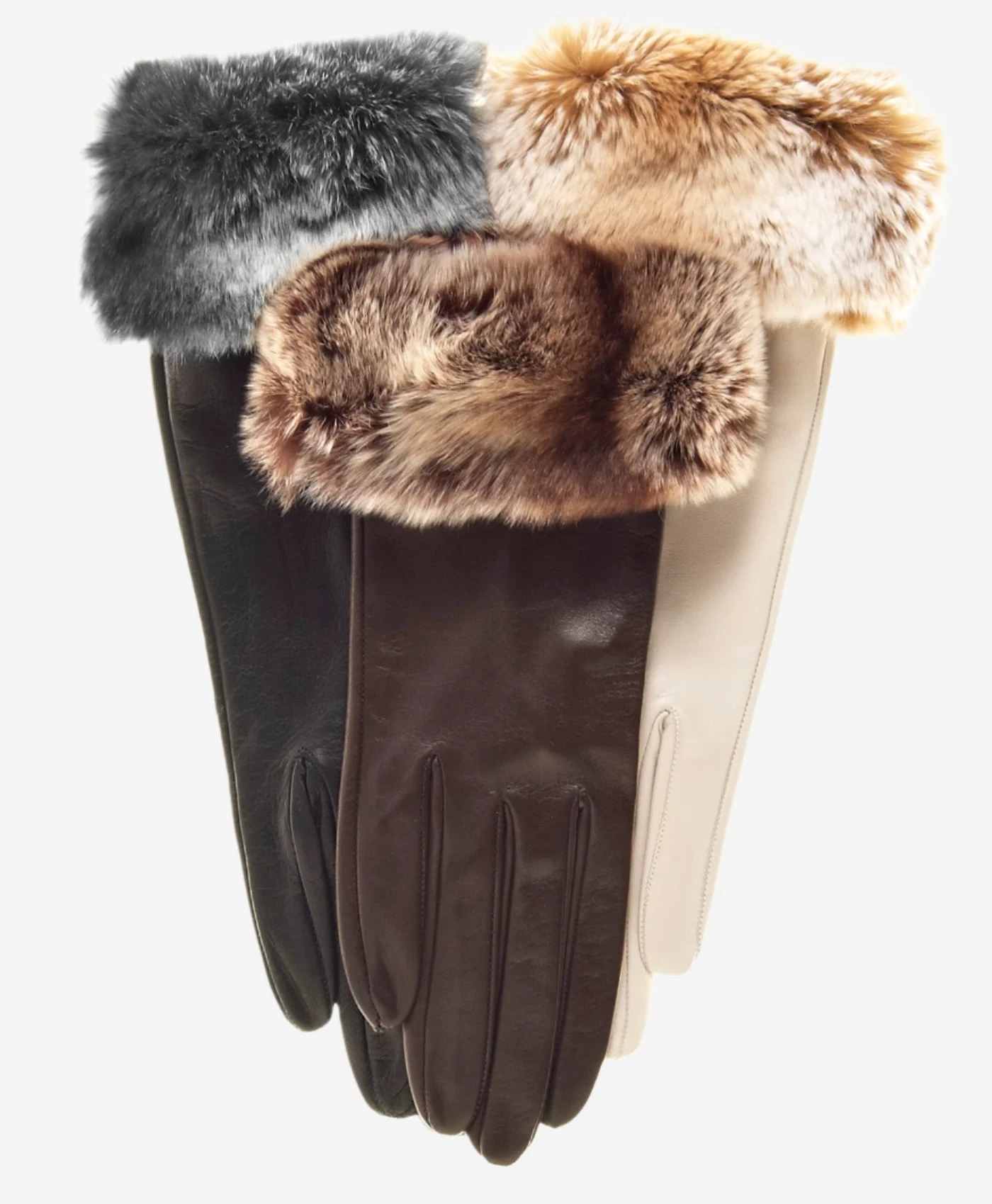CR4405 (black) - Women's Italian Rex Rabbit Fur Cuff Winter Leather Gloves 3 CR4405 (black) - Women's Italian Rex Rabbit Fur Cuff Winter Leather Gloves - Image 3