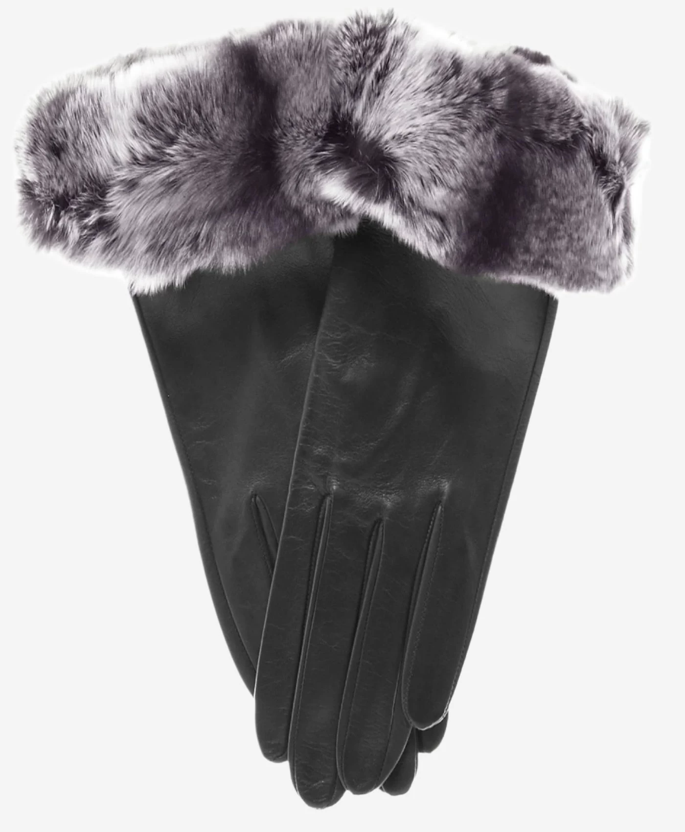CR4405 (black) - Women's Italian Rex Rabbit Fur Cuff Winter Leather Gloves 1 CR4405 (black) - Women's Italian Rex Rabbit Fur Cuff Winter Leather Gloves