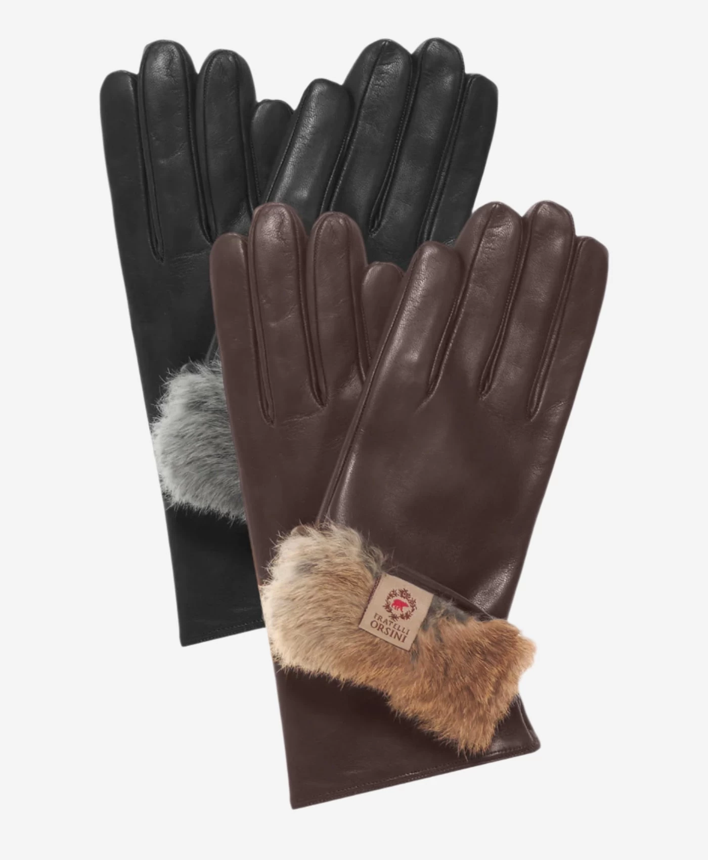CR4606 (black) - Women's Italian Natural Rabbit Fur Gloves 3-Button Length 2 CR4606 (black) - Women's Italian Natural Rabbit Fur Gloves 3-Button Length - Image 2