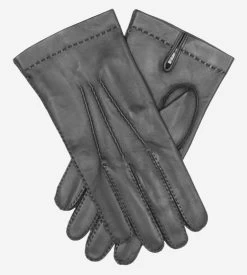 CS1003 (black) - Men's Handsewn Italian Silk Lined Leather Gloves
