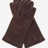 CS3550 (brown) - Men's Italian Silk Lined Lambskin Leather Gloves