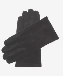 CS3913 (black) - Men's Italian Silk Lined Touchscreen Leather Gloves