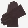 CS3913 (brown) - Men's Italian Silk Lined Touchscreen Leather Gloves