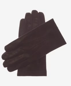CS3913 (brown) - Men's Italian Silk Lined Touchscreen Leather Gloves