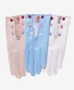 CS4312 (harbor) - Women's Italian Silk Lined Gloves With Buttons 11 CS4312 (harbor) - Women's Italian Silk Lined Gloves With Buttons -Fratelli Orsini Shop cs4312 l