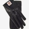 CS4362 (black) - Women's Italian Silk Lined Gloves With Center Button