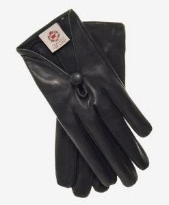 CS4362 (black) - Women's Italian Silk Lined Gloves With Center Button
