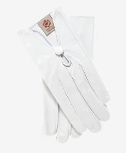 CS4362 (ivory) - Women's Italian Silk Lined Gloves With Center Button