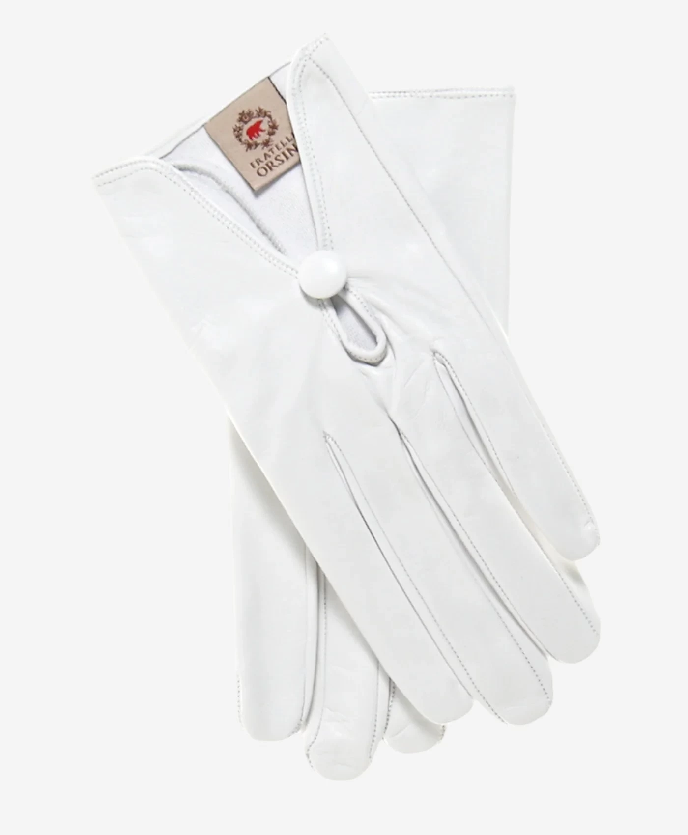 CS4362 (ivory) - Women's Italian Silk Lined Gloves With Center Button 1 CS4362 (ivory) - Women's Italian Silk Lined Gloves With Center Button
