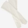 CS4820W8 (white) - Elbow Length Silk Lined Lambskin Leather Gloves With Buttons