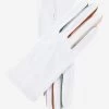CS4841 (white) - Women's Italian Silk Lined Lambskin Gloves With Colorful Fourchettes