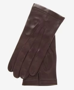 CU1001 (brown) - Men's Italian Unlined Leather Gloves