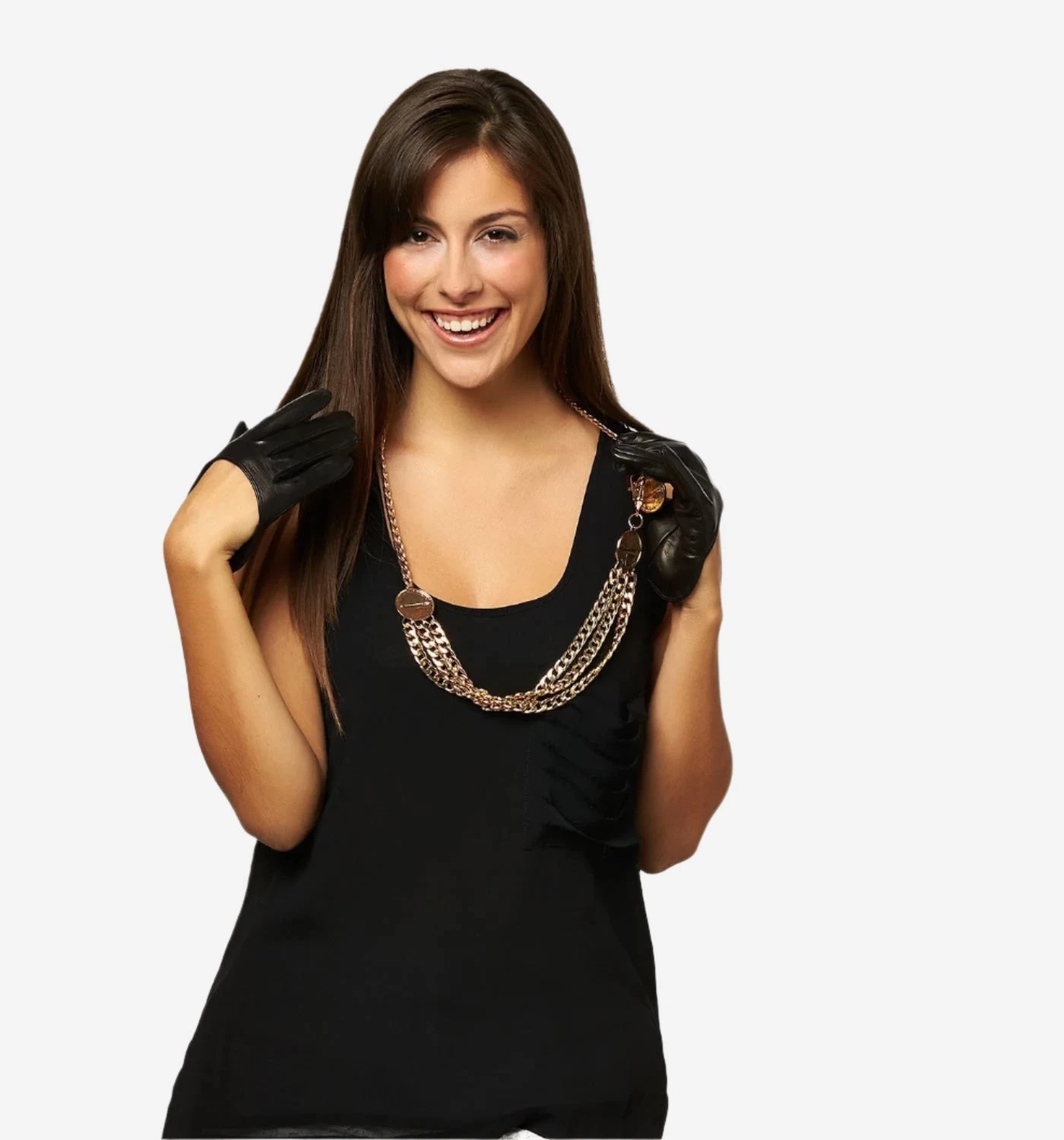 CU4303 (black) - Women's Short Italian Leather Gloves 2 CU4303 (black) - Women's Short Italian Leather Gloves - Image 2