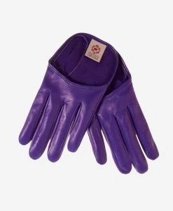 CU4303 (purple) - Women's Short Italian Leather Gloves
