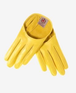 CU4303 (yellow) - Women's Short Italian Leather Gloves