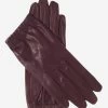 CU4601 (black/grape) - Women's Unlined Italian Fashion Leather Gloves With Short Wrist