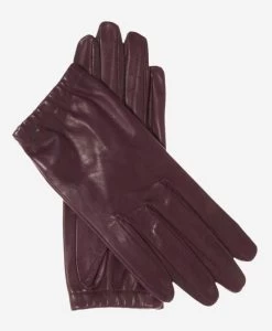 CU4601 (black/grape) - Women's Unlined Italian Fashion Leather Gloves With Short Wrist