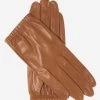 CU4601 (camel) - Women's Unlined Italian Fashion Leather Gloves With Short Wrist