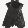 CU4629 (black) - Women's Unlined Italian Fashion Leather Gloves With Short Wrist