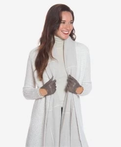 CU4629 (taupe) - Women's Unlined Italian Fashion Leather Gloves With Short Wrist -Fratelli Orsini Shop cu4629taupe 2 l