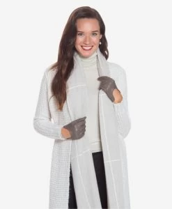 CU4629 (taupe) - Women's Unlined Italian Fashion Leather Gloves With Short Wrist -Fratelli Orsini Shop cu4629taupe 4 l