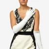 Angelina (ivory) - Italian Silk Lined 12-button Length Leather Bridal / Opera Gloves