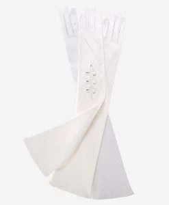 Angelina (ivory) - Italian Silk Lined 12-button Length Leather Bridal / Opera Gloves -Fratelli Orsini Shop cw01w12 l