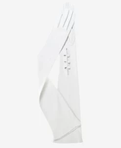 Angelina (ivory) - Italian Silk Lined 16-button Length Leather Bridal / Opera Gloves -Fratelli Orsini Shop cw01w16ivory l