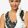 Angelina (ivory) - Italian Silk Lined 8-button Length Leather Bridal / Opera Gloves