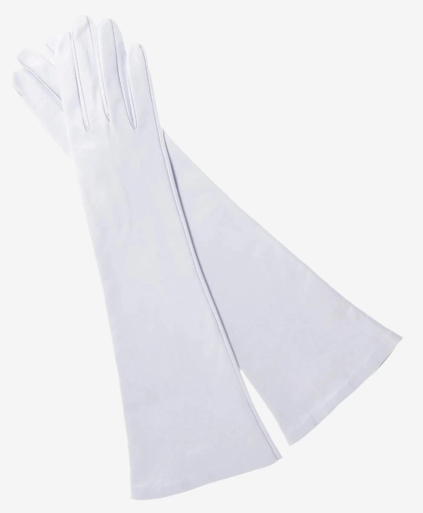 Angelina (ivory) - Italian Silk Lined 8-button Length Leather Bridal / Opera Gloves 2 Angelina (ivory) - Italian Silk Lined 8-button Length Leather Bridal / Opera Gloves - Image 2