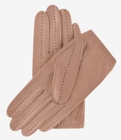 Alessa (beige) - Classic Italian Lambskin Leather Driving Gloves