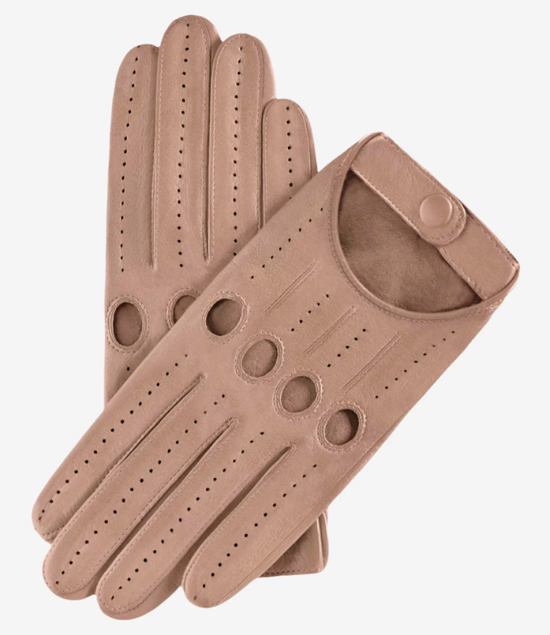 Alessa (beige) - Classic Italian Lambskin Leather Driving Gloves 2 Alessa (beige) - Classic Italian Lambskin Leather Driving Gloves - Image 2