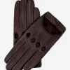 Alessa (darkbrown) - Classic Italian Lambskin Leather Driving Gloves