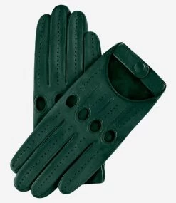 Alessa (hunter) - Classic Italian Lambskin Leather Driving Gloves