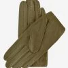 Alessa (olive) - Classic Italian Lambskin Leather Driving Gloves
