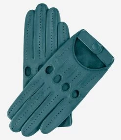 Alessa (sage) - Classic Italian Lambskin Leather Driving Gloves
