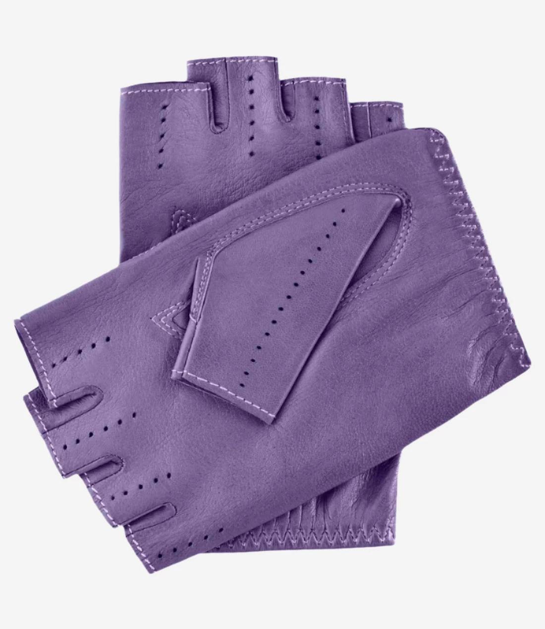 Rossana (lilac) - Italian Fingerless Lambskin Leather Driving Gloves 2 Rossana (lilac) - Italian Fingerless Lambskin Leather Driving Gloves - Image 2