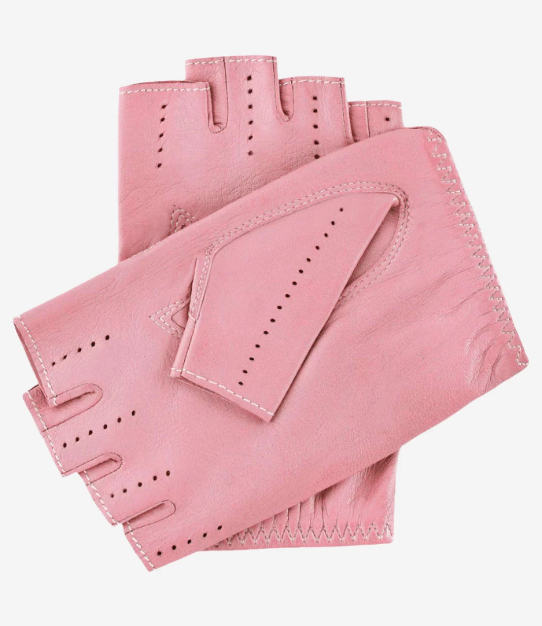 Rossana (pink) - Italian Fingerless Lambskin Leather Driving Gloves 2 Rossana (pink) - Italian Fingerless Lambskin Leather Driving Gloves - Image 2