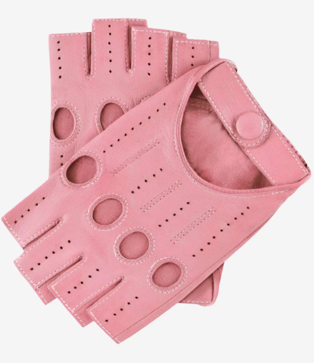 Rossana (pink) - Italian Fingerless Lambskin Leather Driving Gloves 1 Rossana (pink) - Italian Fingerless Lambskin Leather Driving Gloves