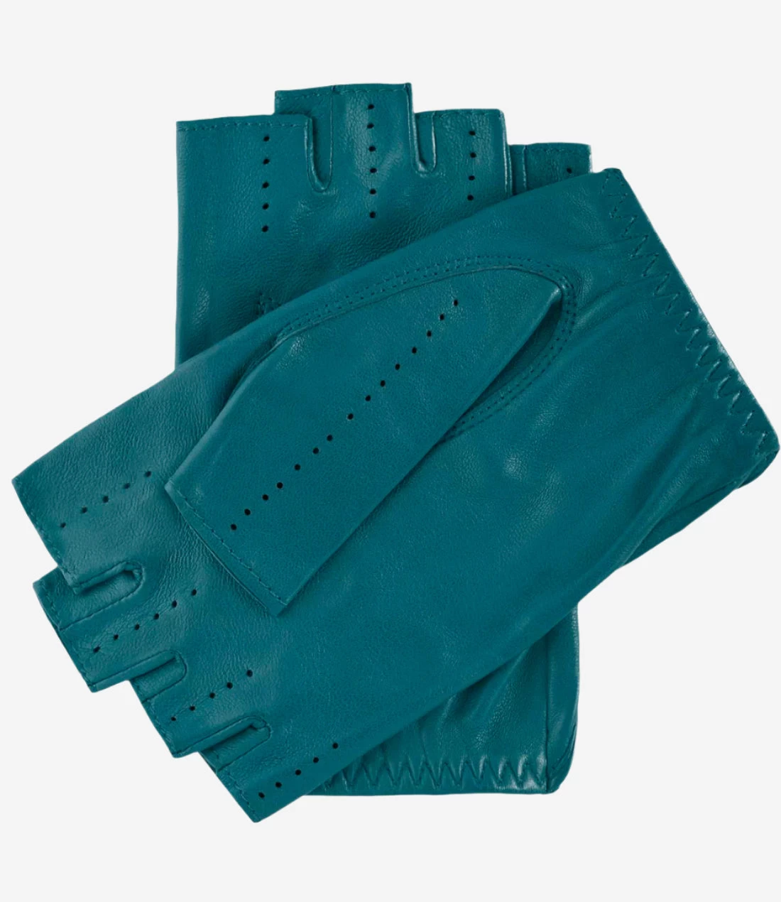 Rossana (sage) - Italian Fingerless Lambskin Leather Driving Gloves 2 Rossana (sage) - Italian Fingerless Lambskin Leather Driving Gloves - Image 2
