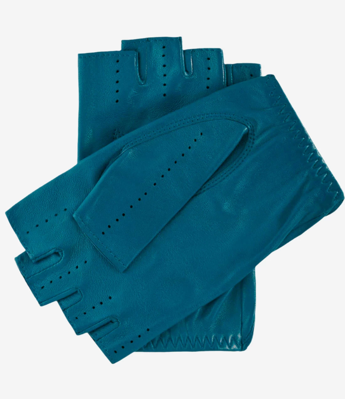 Rossana (turquoise) - Italian Fingerless Lambskin Leather Driving Gloves 2 Rossana (turquoise) - Italian Fingerless Lambskin Leather Driving Gloves - Image 2