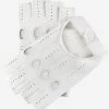 Rossana (white) - Italian Fingerless Lambskin Leather Driving Gloves