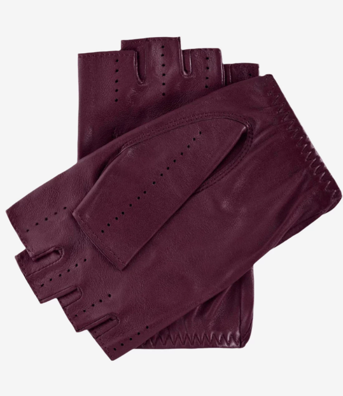 Rossana (xb) - Italian Fingerless Lambskin Leather Driving Gloves 2 Rossana (xb) - Italian Fingerless Lambskin Leather Driving Gloves - Image 2