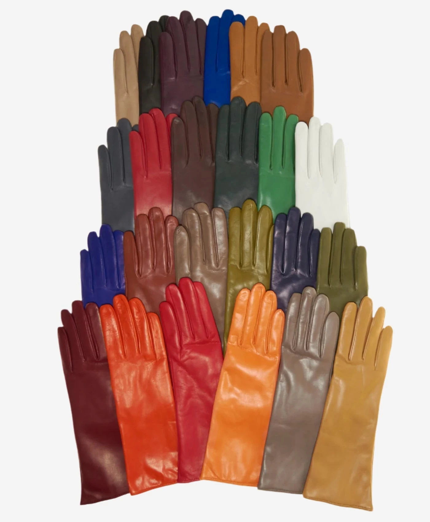 FC02W4 (orange) - Italian "4 Button Length" Cashmere Lined Leather Gloves 2 FC02W4 (orange) - Italian "4 Button Length" Cashmere Lined Leather Gloves - Image 2