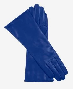 FC02W4 (blue) - Italian "4 Button Length" Cashmere Lined Leather Gloves