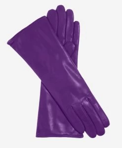 FC02W4 (grape) - Italian "4 Button Length" Cashmere Lined Leather Gloves