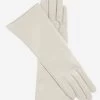 FC02W4 (ivory) - Italian "4 Button Length" Cashmere Lined Leather Gloves