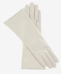 FC02W4 (ivory) - Italian "4 Button Length" Cashmere Lined Leather Gloves