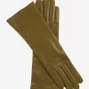 FC02W4 (moss) - Italian "4 Button Length" Cashmere Lined Leather Gloves