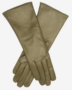 FC02W4 (olive) - Italian "4 Button Length" Cashmere Lined Leather Gloves